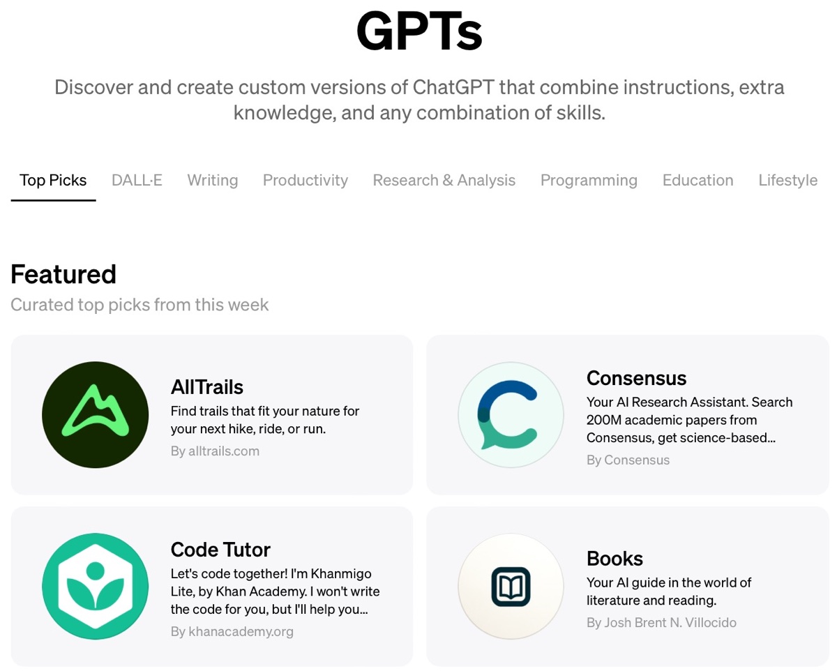 OpenAI apre GPT Store per la compravendita di GPTs personalizzati