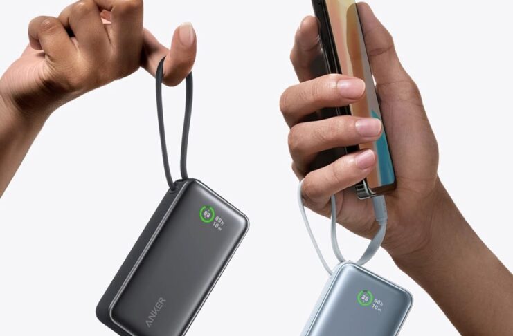 Batteria Anker con cavo USB-C che fa da maniglia, con coupon costa 46,7€