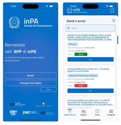 Disponibile inPA, l'app delle offerte di lavoro della Pubblica Amministrazione