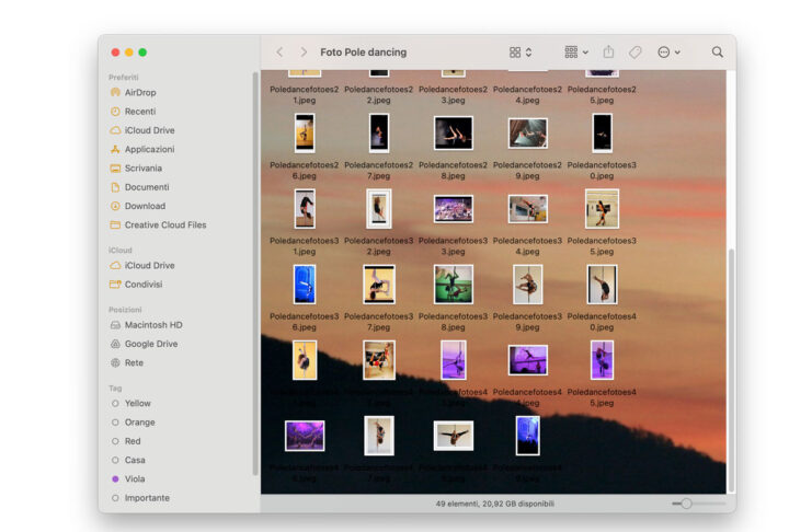 macOS, come impostare sfondi colorati per alcune finestre del Finder