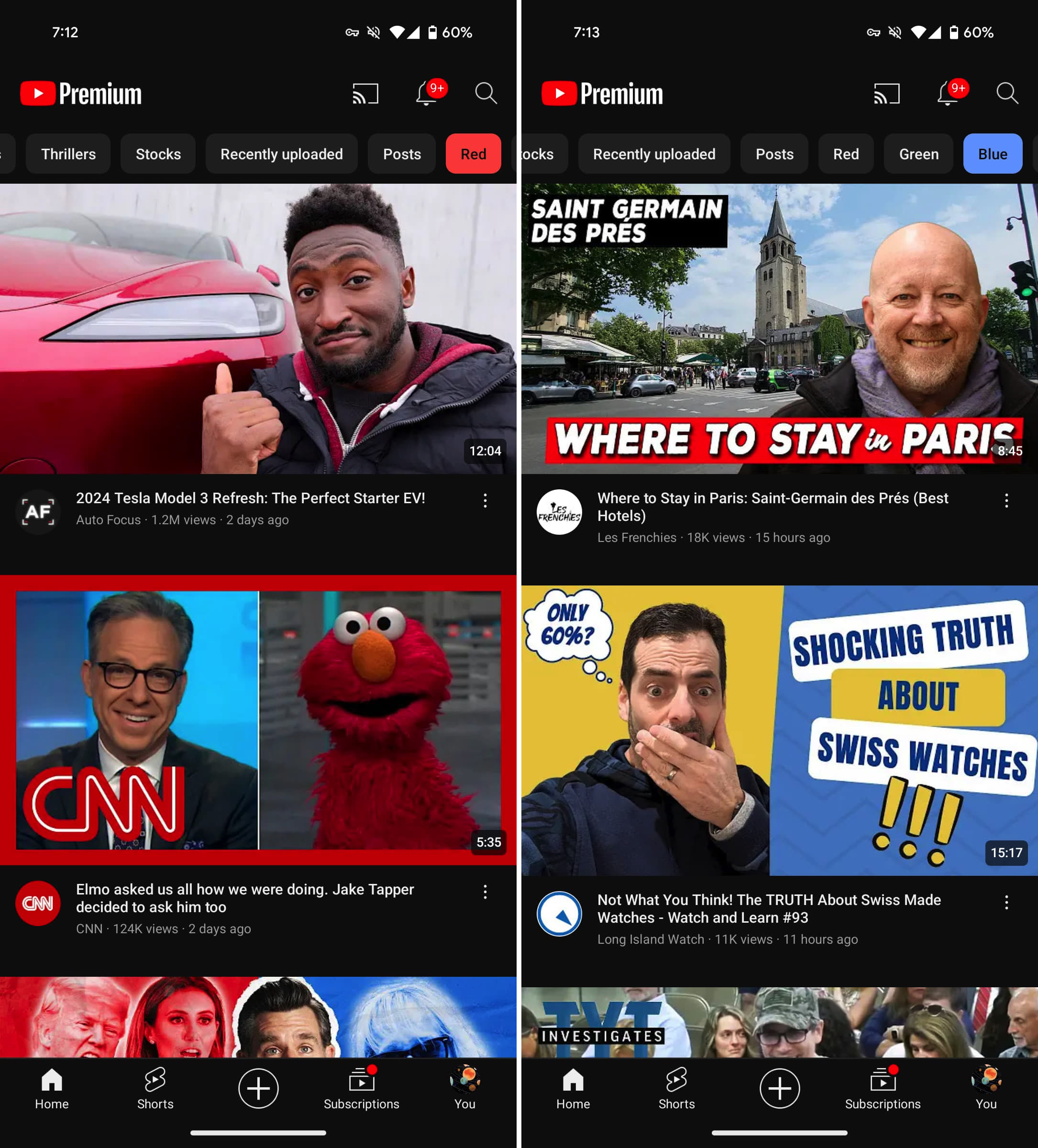YouTube prova a proporre feed in base al colore predominante nei video YouTube prova a proporre feed in base al colore predominante nei video