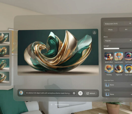 Adobe Firefly consente di creare immagini con l'AI da Vision Pro