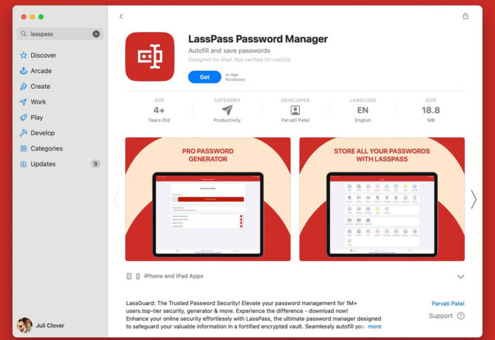Un finto password manager si presentava come LastPass sull'App Store