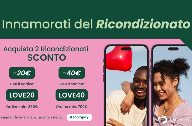 Sconti San Valentino TrenDevice, fino a -40€ su iPhone iPad e Mac