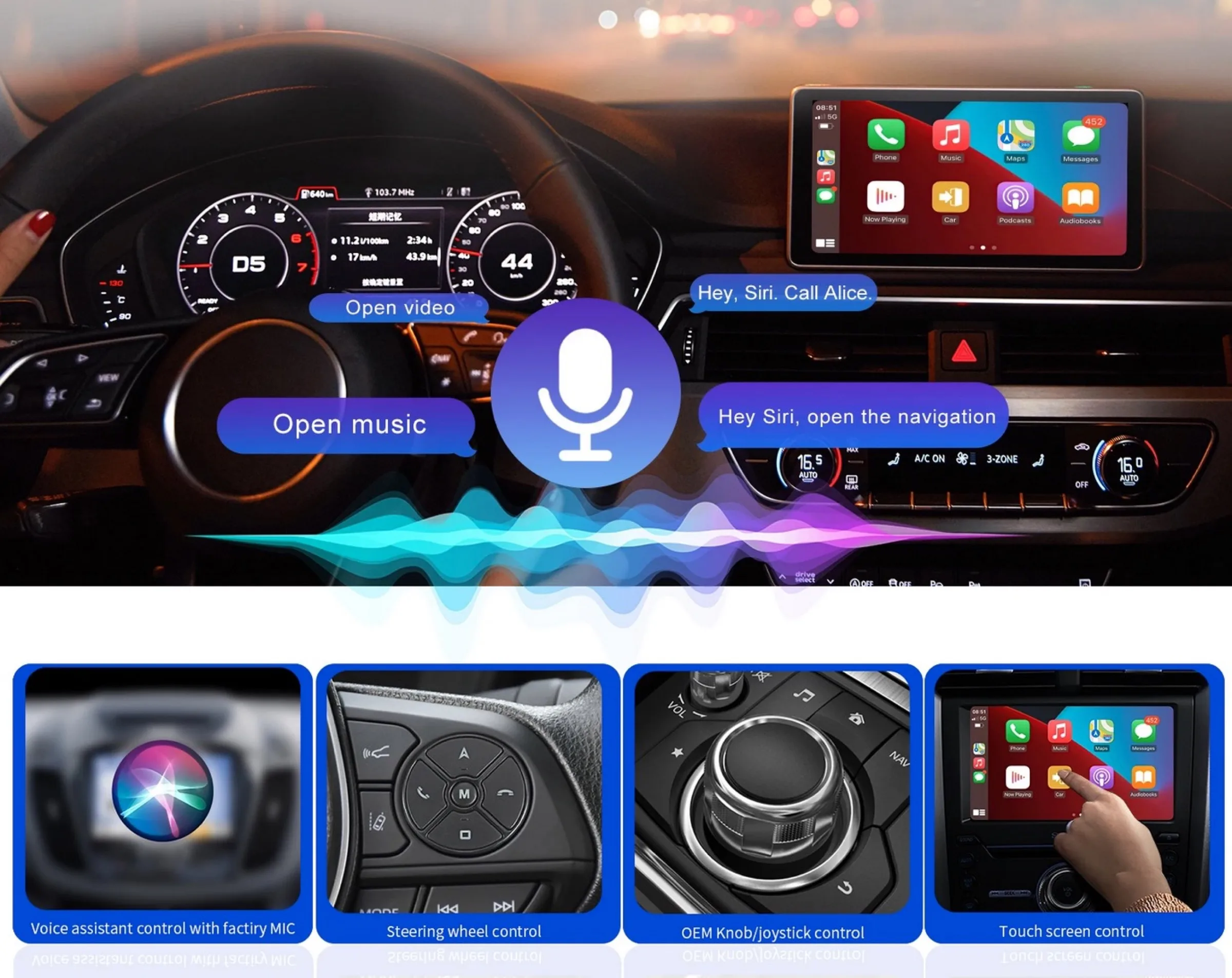 CarPlay e Android Auto senza fili con l'adattatore PODOFO CarPlay e Android Auto senza fili con l'adattatore PODOFO