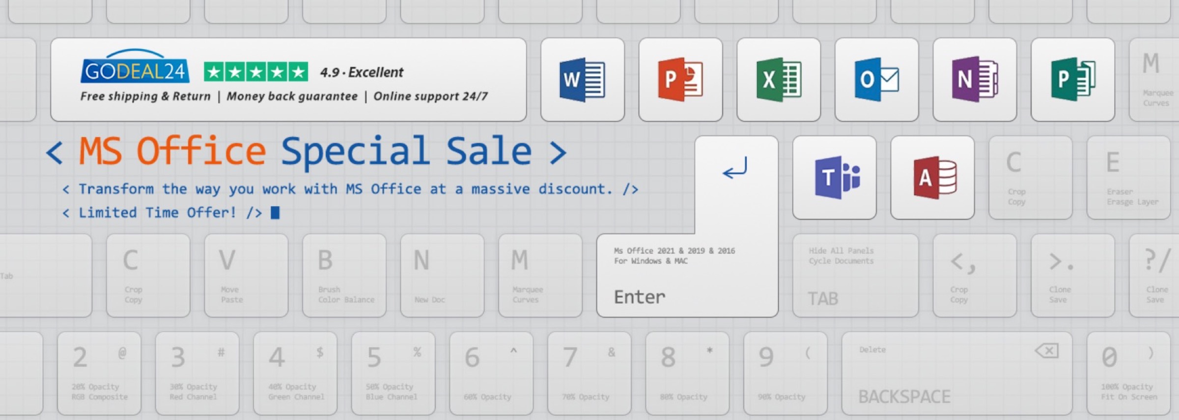 Produttività al top su Mac e PC con Microsoft Office a partire da 15 € su Godeal24