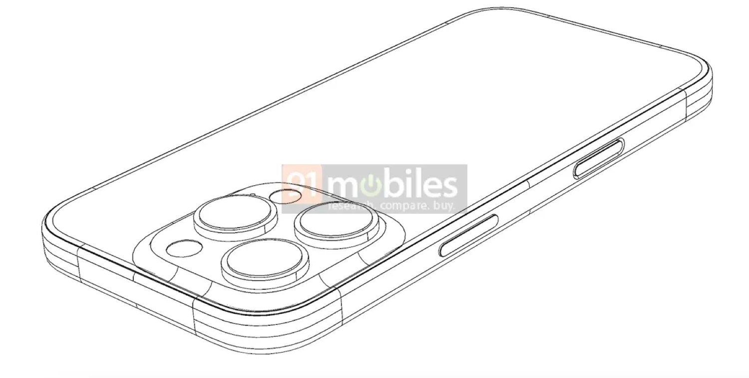 iPhone 16 Pro con Tasto Cattura mostrato negli schemi CAD