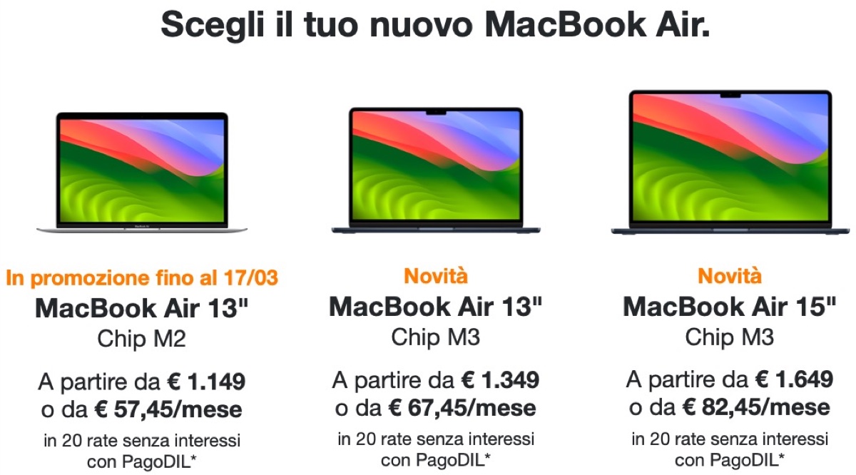 Da Juice MacBook Air M3 disponibile anche a rate