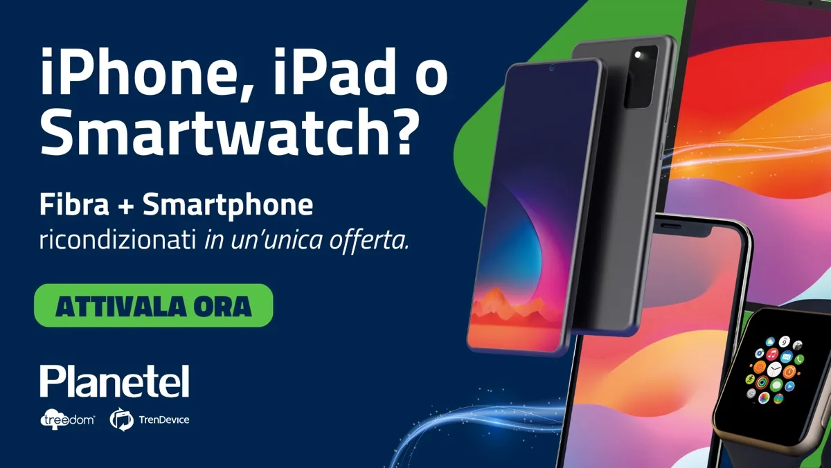 Fibra ottica con Device Ricondizionato incluso con Full Home Green di Planetel e TrenDevice