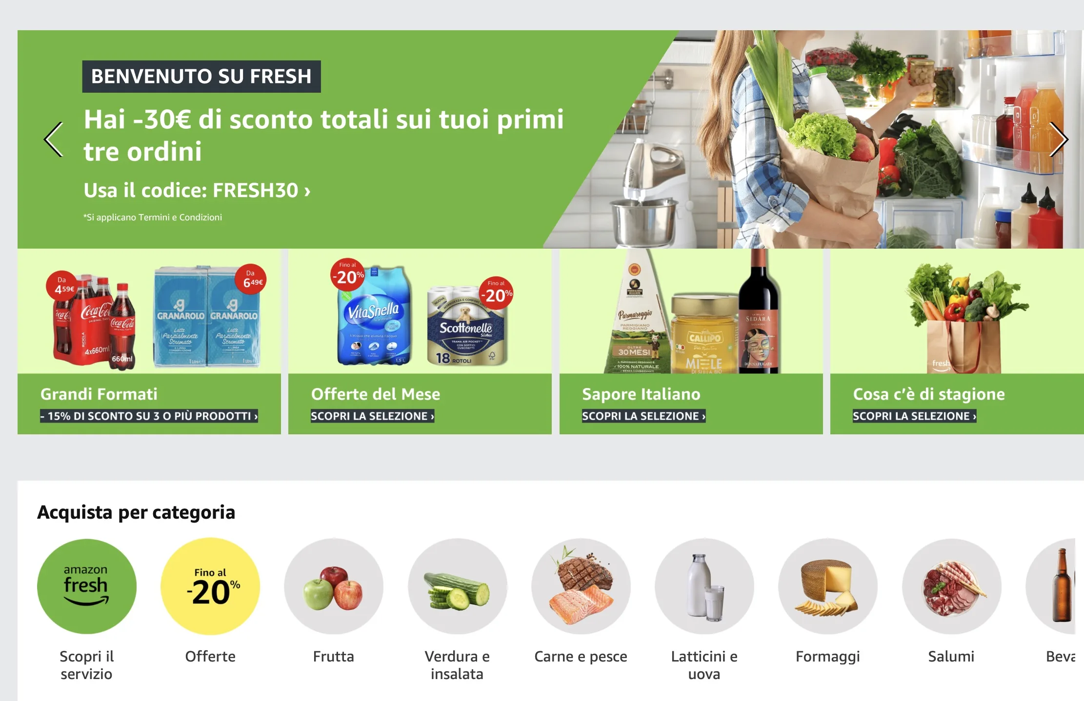 Amazon Fresh, la spesa con consegna in giornata anche per i non clienti Prime