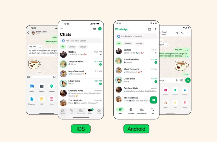 WhatsApp cambia completamente faccia su iOS e Android