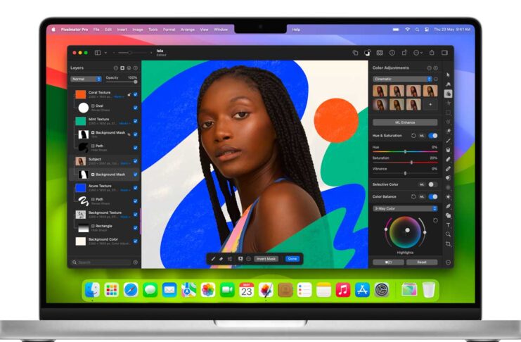 Pixelmator Pro 3.6 per Mac con nuove funzioni di mascheratura che sfruttano l'AI