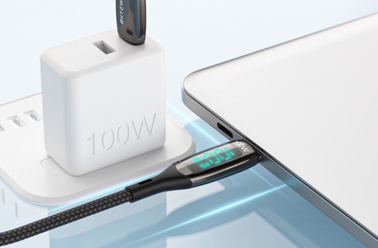 BlitzWolf BW-TC23, il cavo USB-C da 100 Watt con schermo incorporato