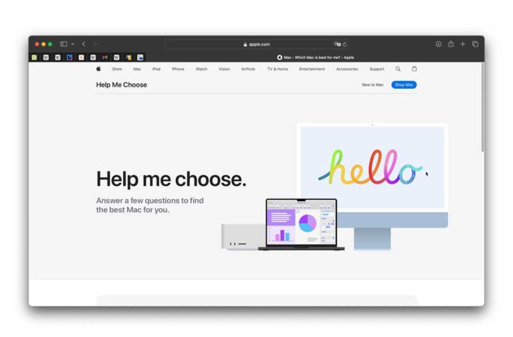Apple, un assistente online per scegliere il Mac