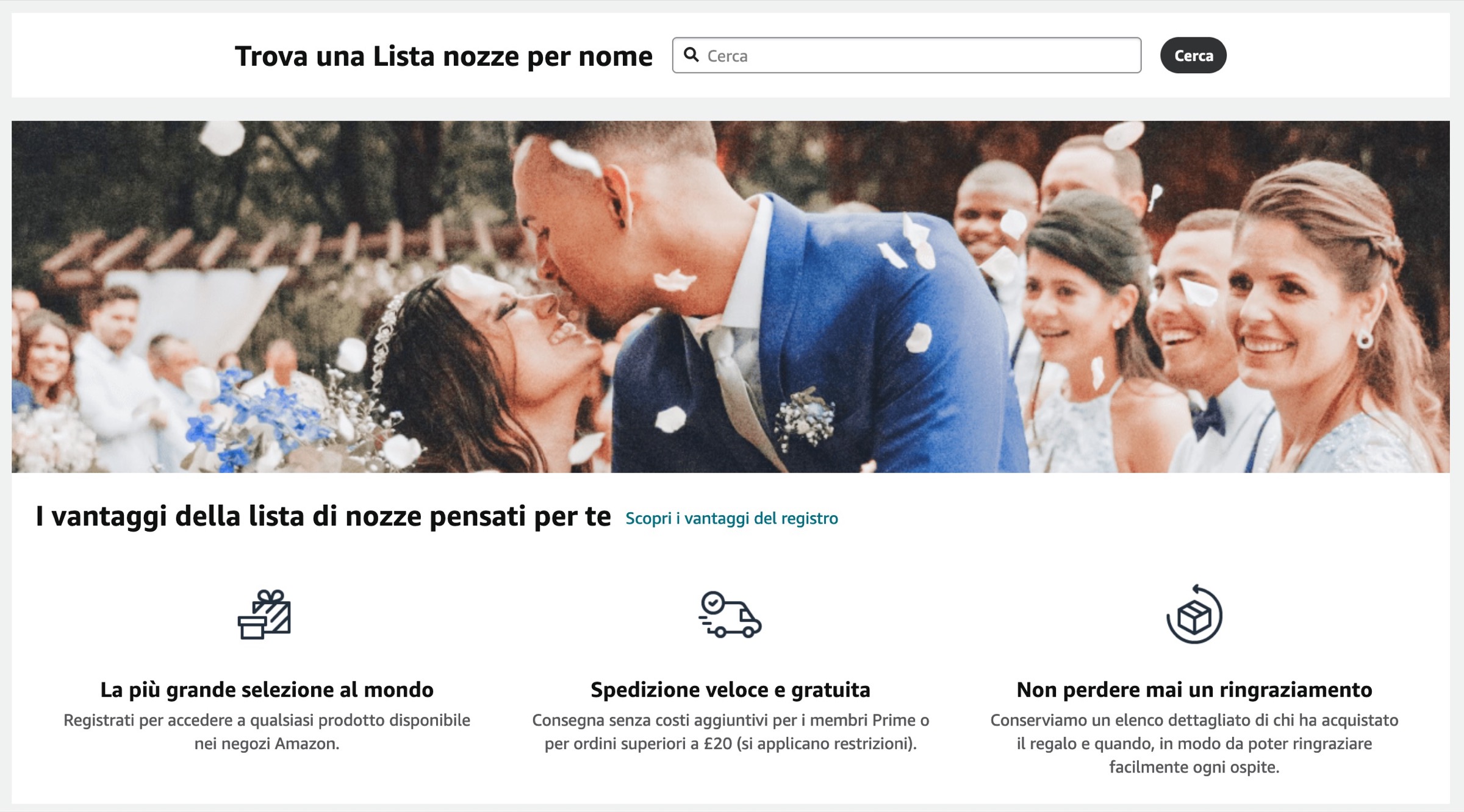 Lista nozze, tanti vantaggi per chi la fa con Amazon Lista nozze, tanti vantaggi per chi la fa con Amazon
