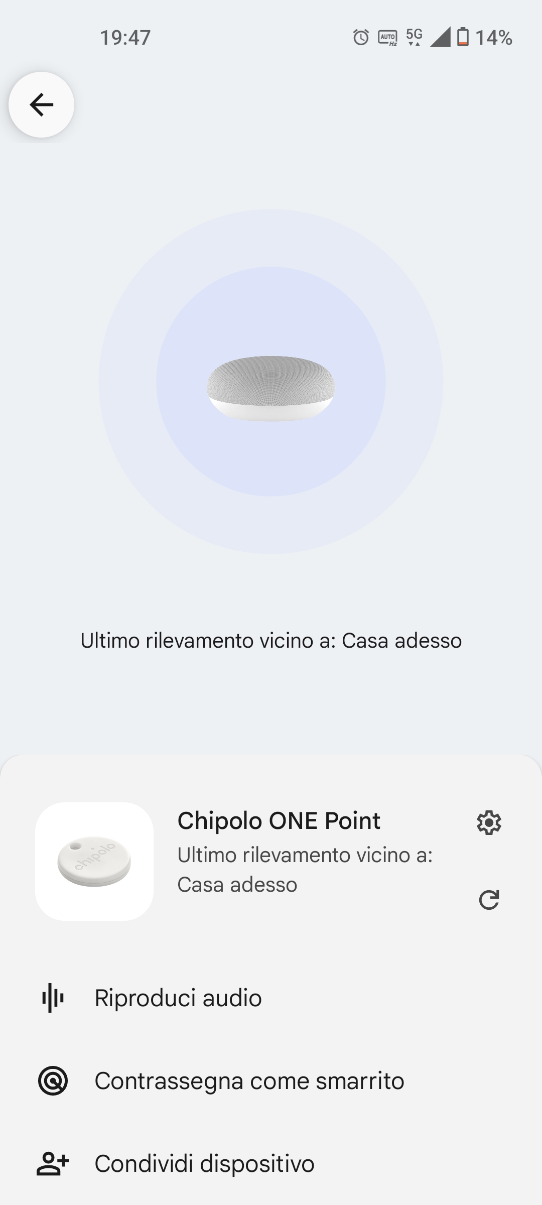 In prova Chipolo ONE Point, Trova il Mio Dispositivo di Google al momento è da evitare