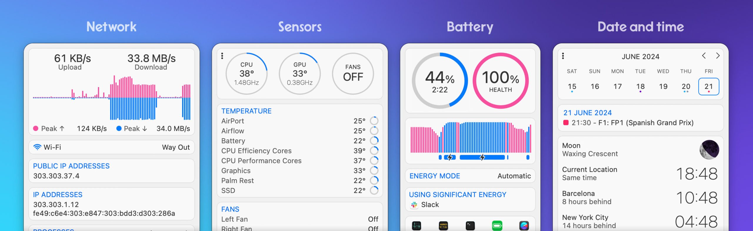 iStat Menus 7, il cruscotto dei dati vitali per Mac migliora e offre più funzioni iStat Menus 7, il cruscotto dei dati vitali per Mac migliora e offre più funzioni