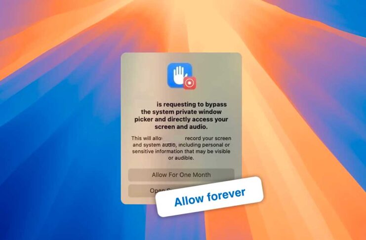 Amnesia automatizza l’autorizzazione mensile di macOS Sequoia per le app che registrano lo schermo