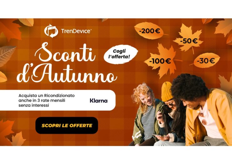 Sconti d’Autunno fino a -200€ su iPhone, iPad e Mac Ricondizionati TrenDevice