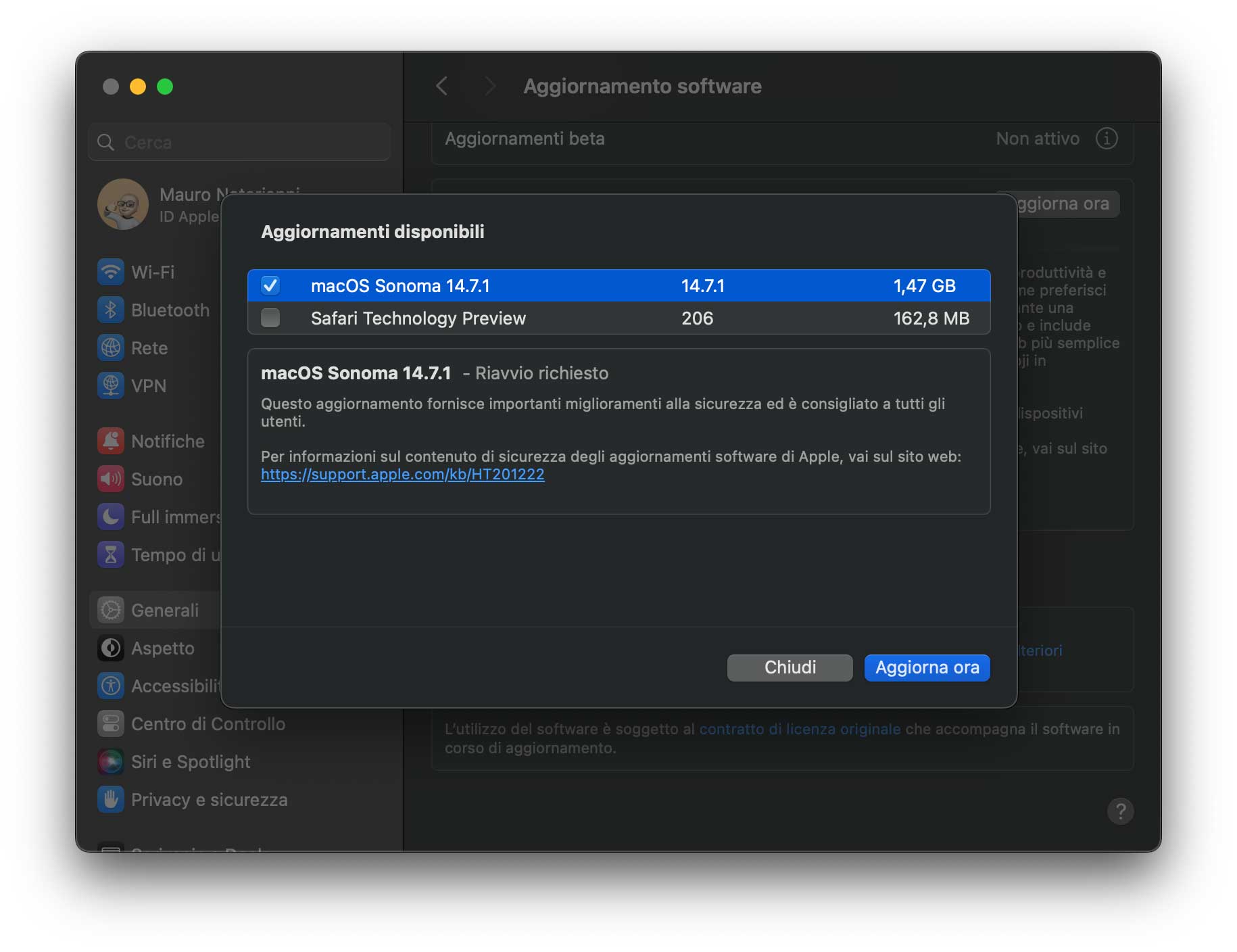 Disponibili aggiornamenti a macOS Sonoma 14.7.1 e macOS Ventura 13.7.1 - macitynet.it Disponibili aggiornamenti a macOS Sonoma 14.7.1 e macOS Ventura 13.7.1 - macitynet.it