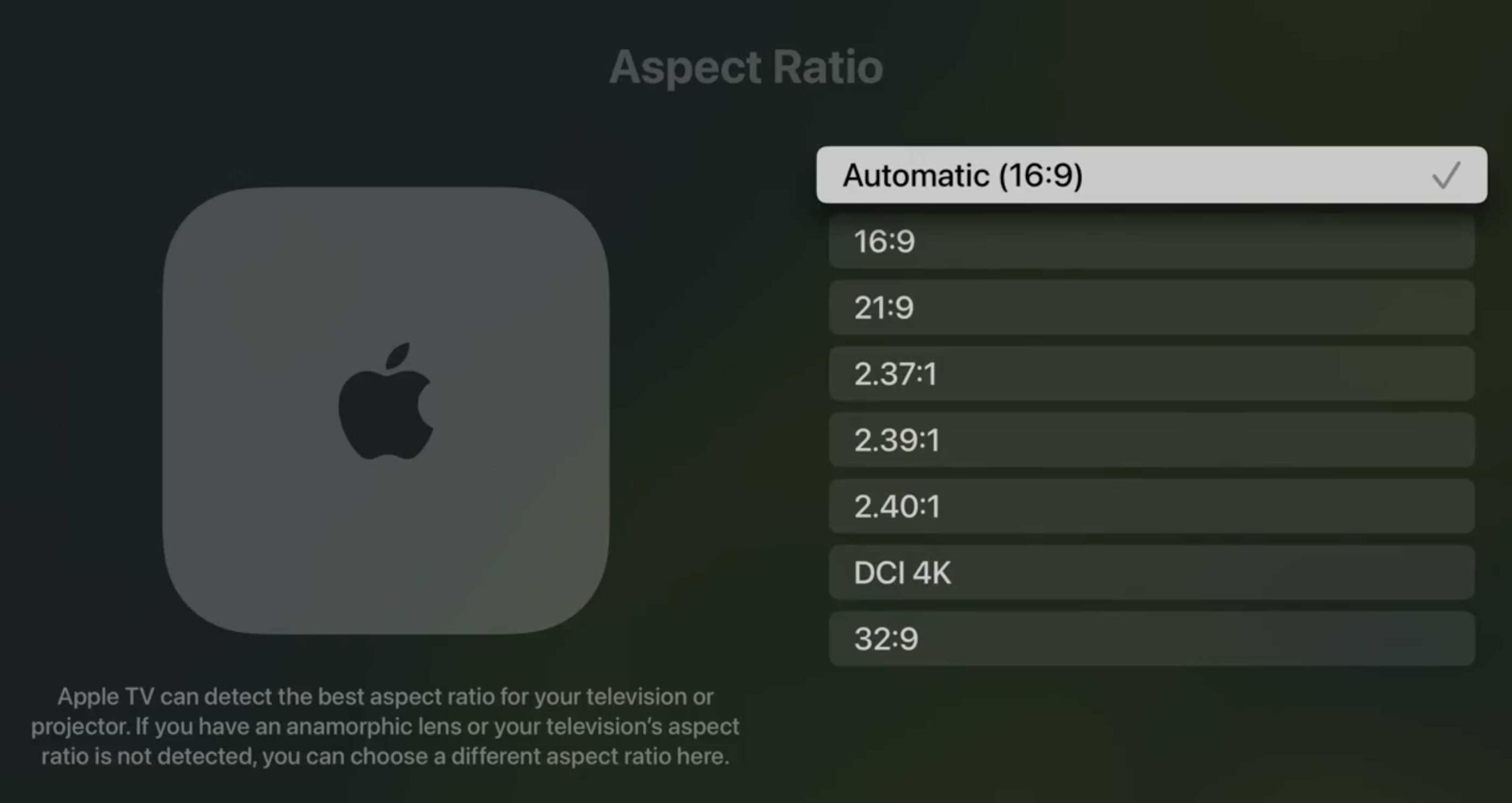 In tvOS 18.2 il supporto al rapporto di aspetto di 21:9 dei proiettori - macitynet.it