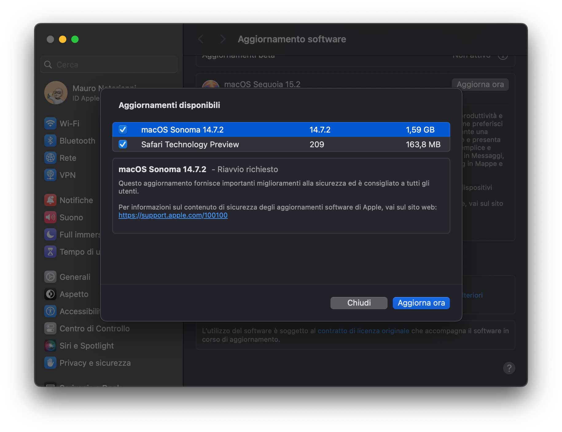 Disponibili aggiornamenti a macOS Sonoma 14.7.2 e macOS Ventura 13.7.2 - macitynet.it Disponibili aggiornamenti a macOS Sonoma 14.7.2 e macOS Ventura 13.7.2 - macitynet.it