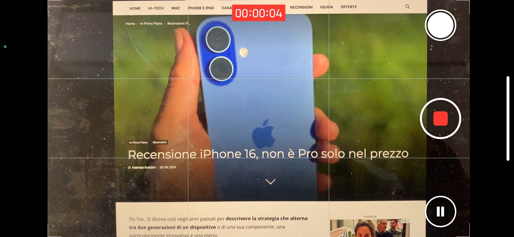 Come registrare video in orizzontale e verticale contemporaneamente su iPhone - macitynet.it Come registrare video in orizzontale e verticale contemporaneamente su iPhone - macitynet.it