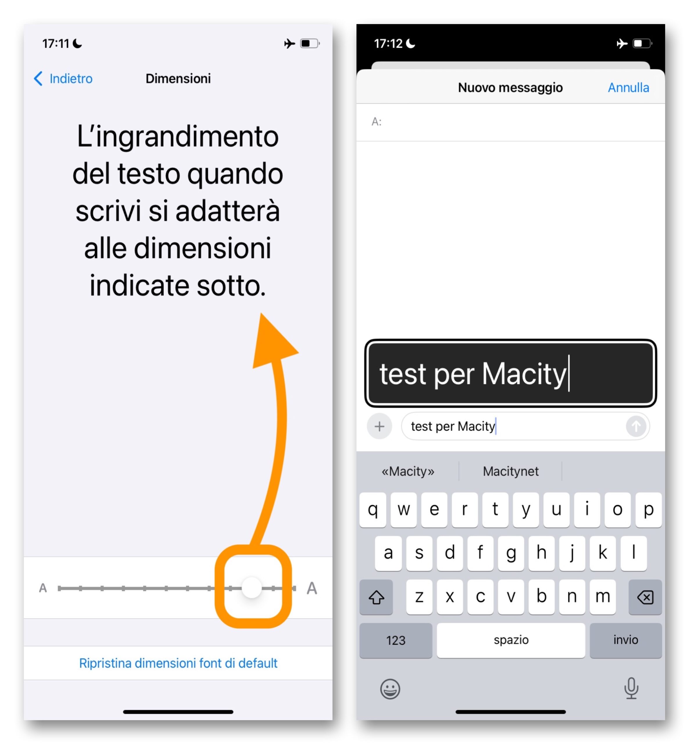 Come ingrandire il testo digitato su iPhone - macitynet.it Come ingrandire il testo digitato su iPhone - macitynet.it
