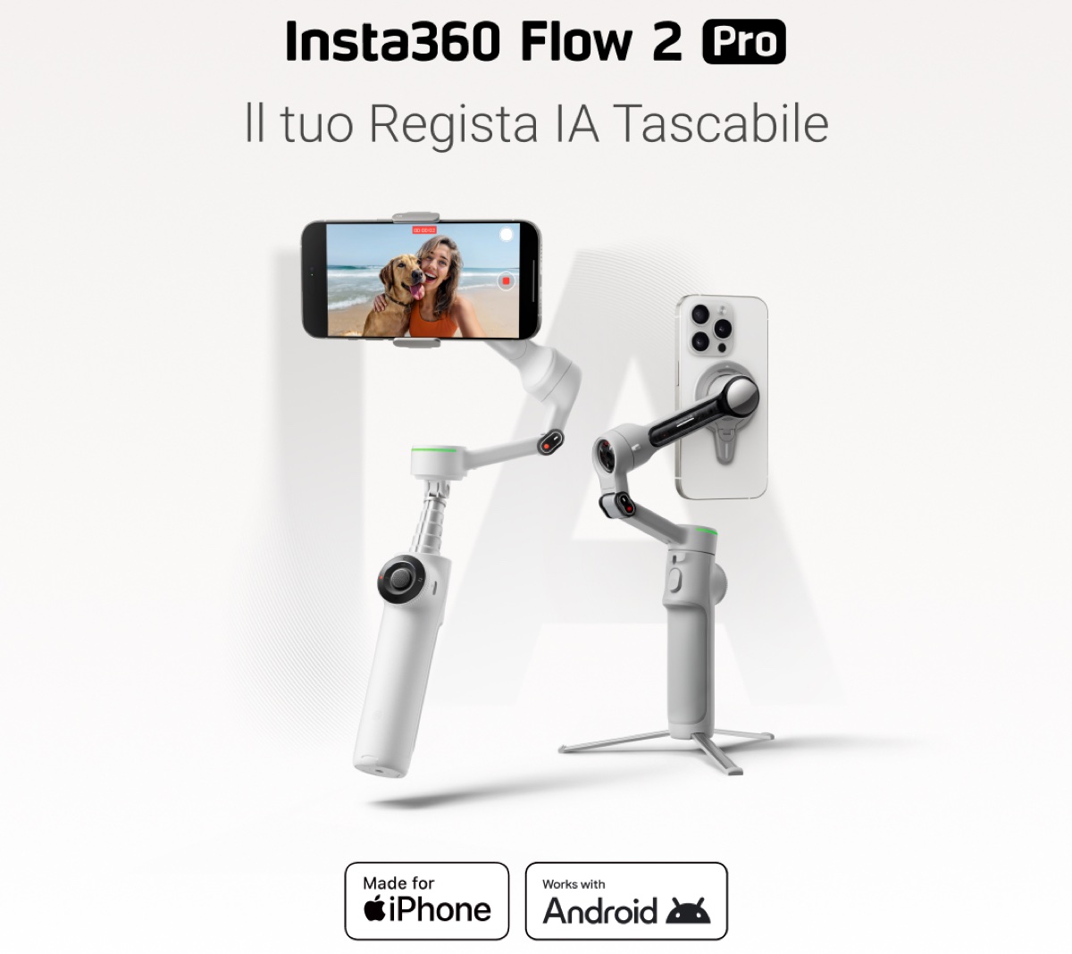 Insta360 Flow 2 Pro è lo stabilizzatore AI nato per iPhone - macitynet.it Insta360 Flow 2 Pro è lo stabilizzatore AI nato per iPhone - macitynet.it