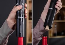 Set da vino Haier con cavatappi elettrico, tappo versatore, tappi sottovuoto e base, solo 14,52 € macitynet.it