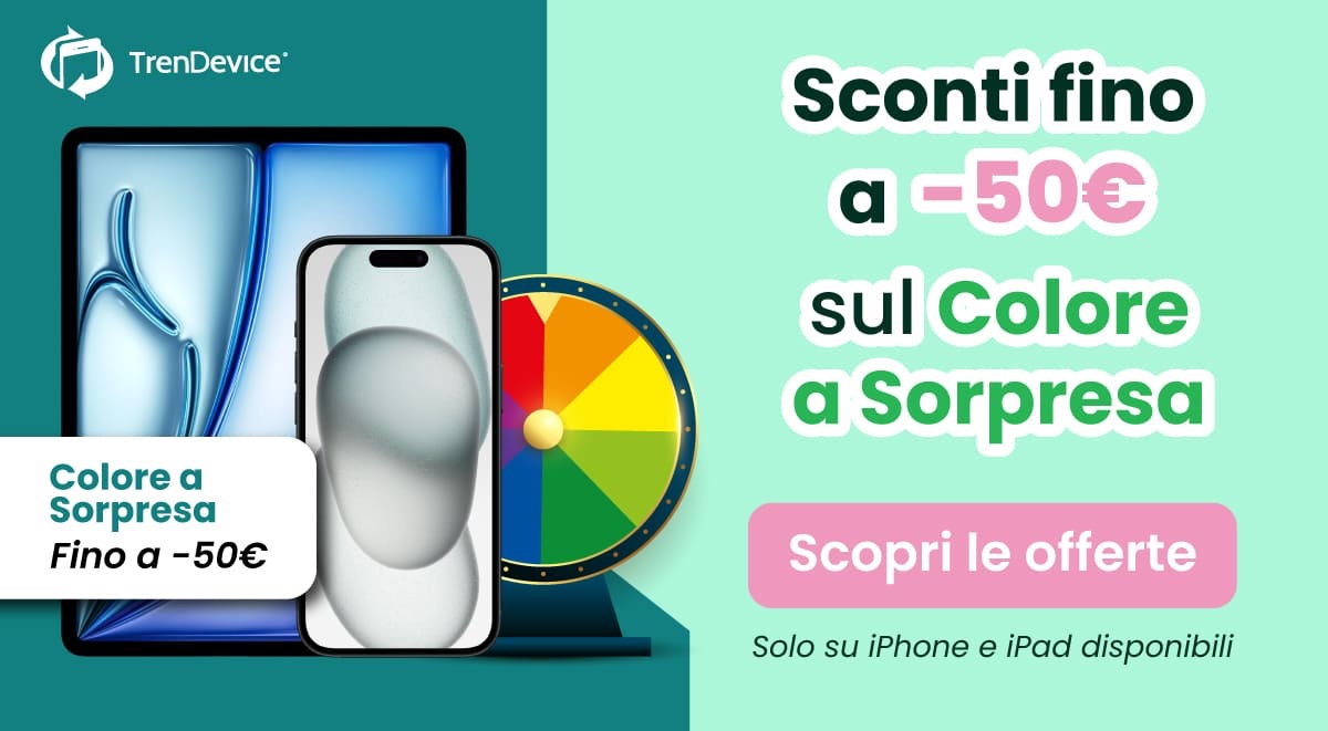 Fino a -50€ su iPhone e iPad Ricondizionati con il Colore a Sorpresa: su TrenDevice solo per pochi giorni - macitynet.it