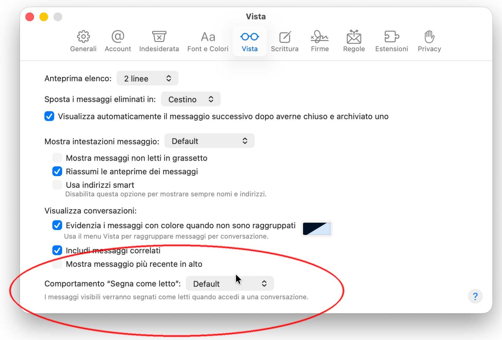 iOS 26 e macOS 26 Tahoe, nuova opzione nell'app Mail per i messaggi già letti - macitynet.it