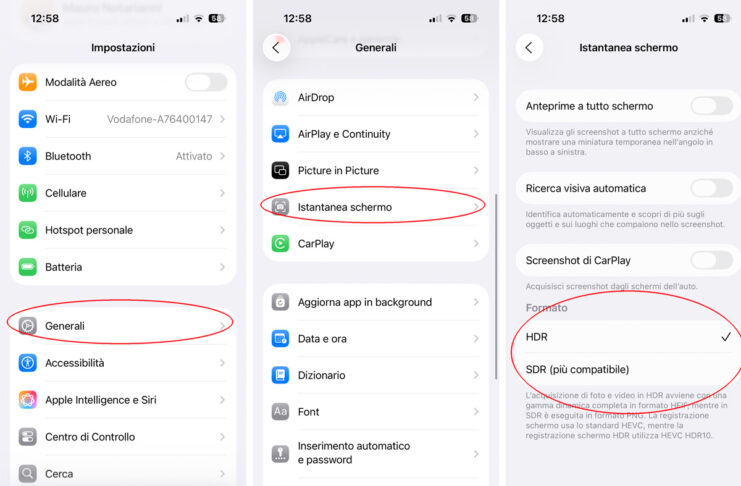 iOS 26, come catturare schermate e filmati dello schermo in HDR - macitynet.it