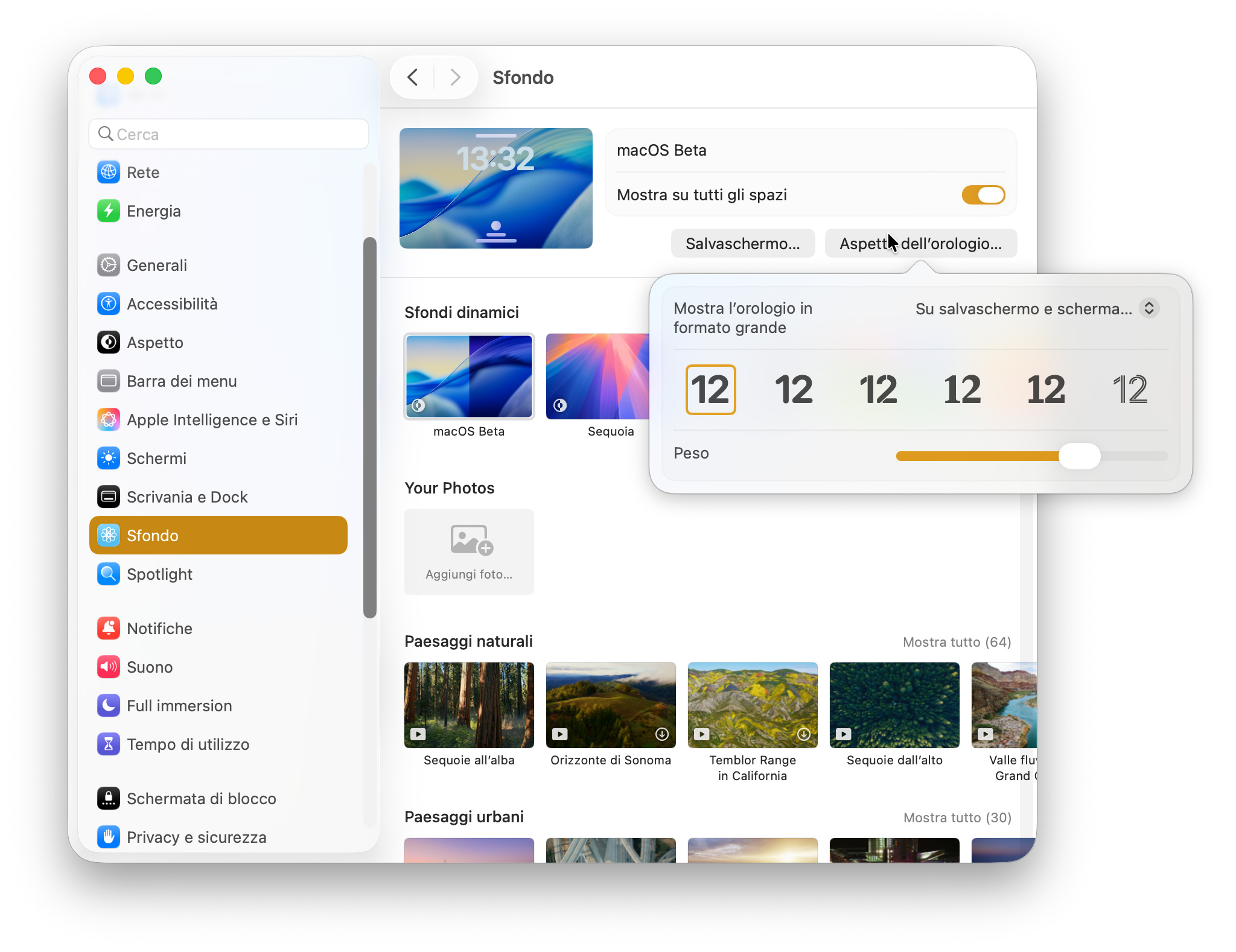 macOS Tahoe, personalizzare l'orologio nella schermata di blocco - macitynet.it macOS Tahoe, personalizzare l'orologio nella schermata di blocco - macitynet.it