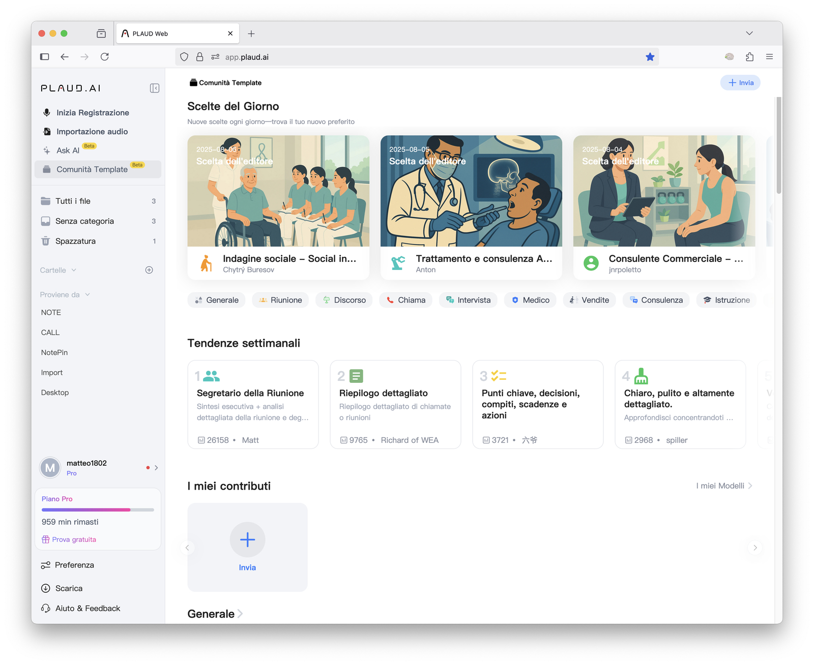 Recensione IA Plaud Note, registratore smart piccolo e portatile - macitynet.it Portale Plaud.ai e gestione template