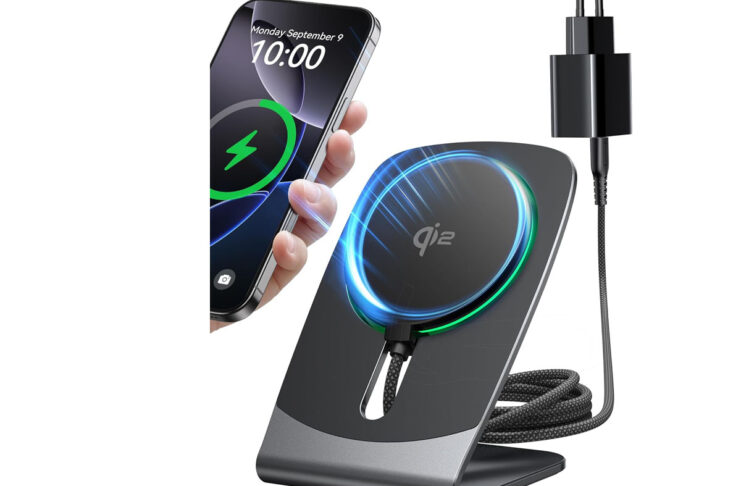 Caricabatterie wireless Qi2 con supporto e spina, solo 15,29 € con coupon - macitynet.it