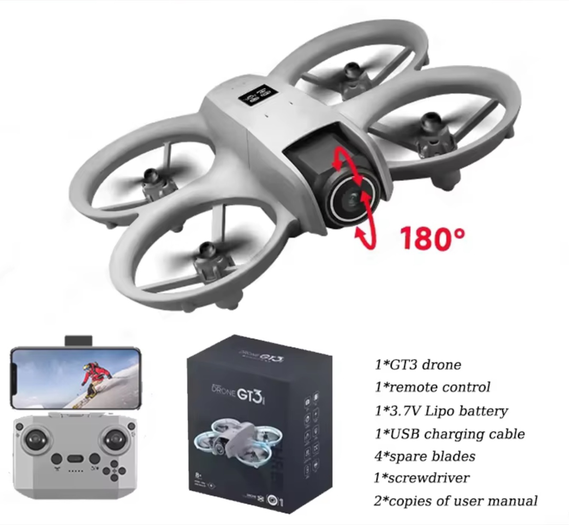 GT3 MAX, mini drone con videocamera in remoto via Wi-Fi a soli 12 € - macitynet.it GT3 MAX, mini drone con videocamera in remoto via Wi-Fi a soli 12 € - macitynet.it