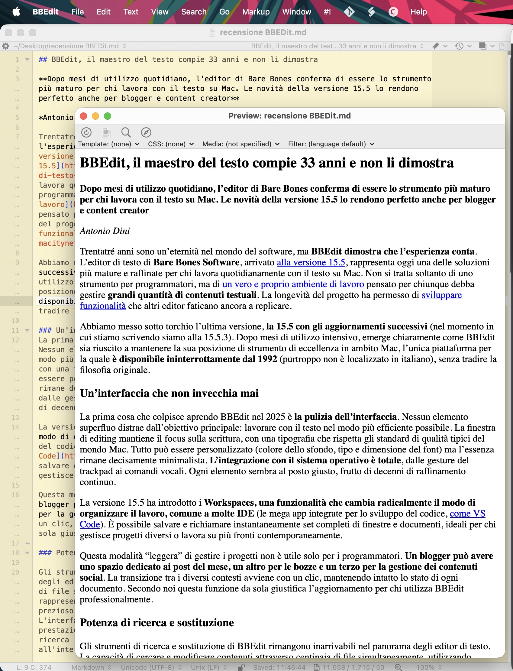 BBEdit, il maestro del testo compie 33 anni e non li dimostra - macitynet.it BBEdit, il maestro del testo compie 33 anni e non li dimostra - macitynet.it