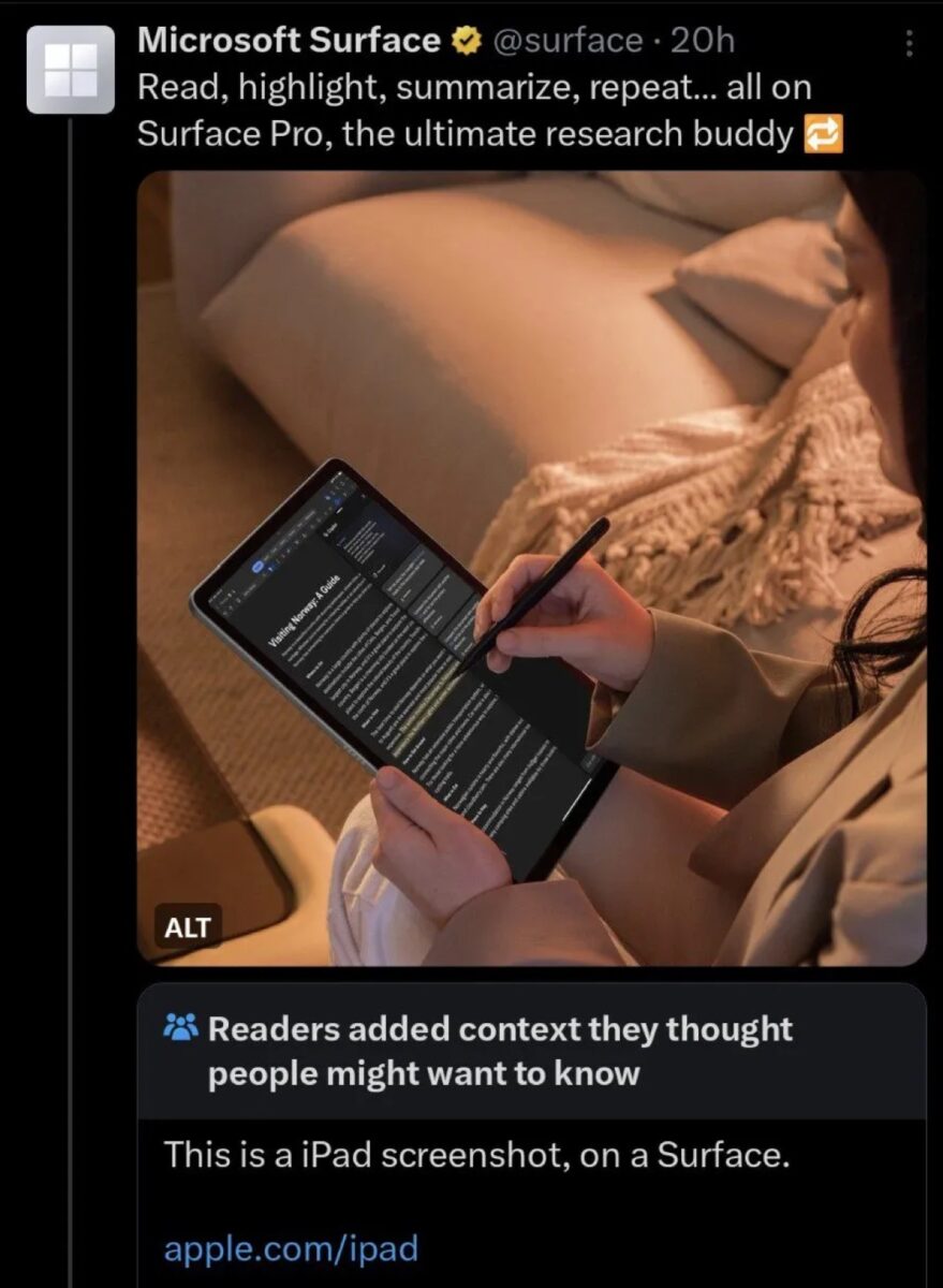 Microsoft pubblicizza Surface ma usa iPad - macitynet.it