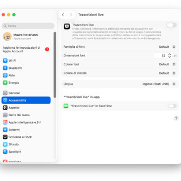 Funzione Accessibilità in macOS 26