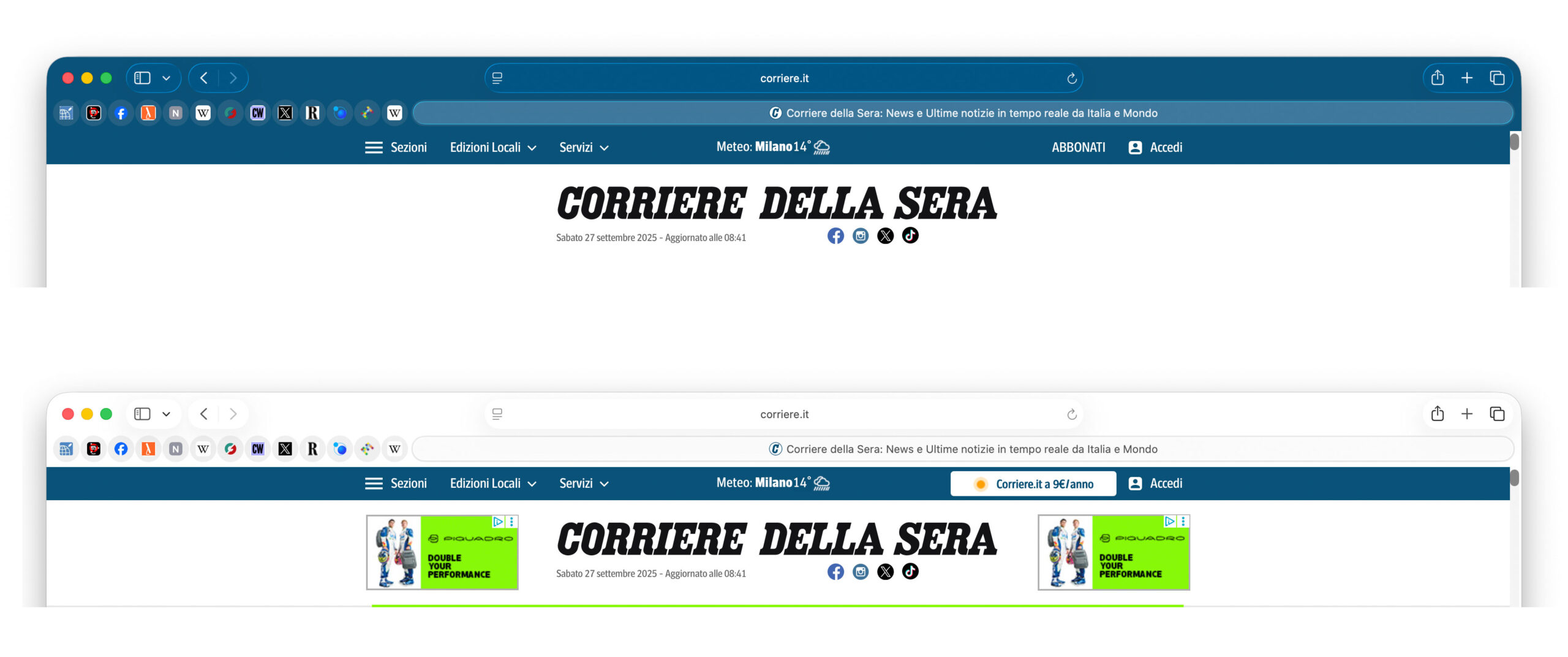 macOS Tahoe, come disattivare in Safari il colore di sfondo per la barra dei pannelli - macitynet.it macOS Tahoe, come disattivare in Safari il colore di sfondo per la barra dei pannelli - macitynet.it