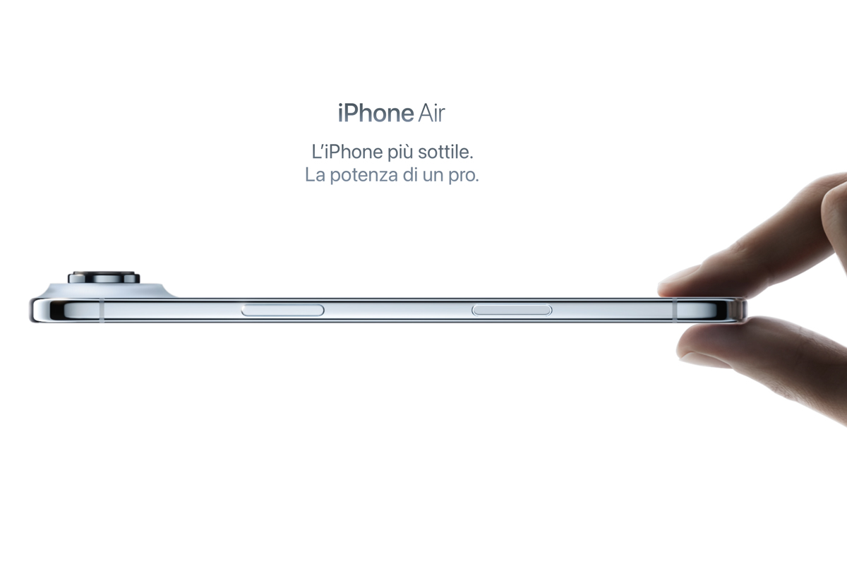 iPhone Air, la mano che regge il telefono nella pubblicità sparisce in Corea del Sud, ecco perché - macitynet.it iPhone Air lo spessore che fa la differenza
