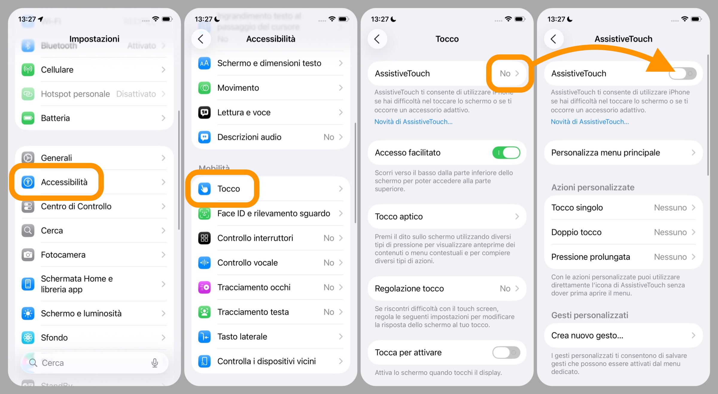 Screenshot su iPhone con un click attivando questa funzione - macitynet.it Screenshot su iPhone con un click attivando questa funzione - macitynet.it