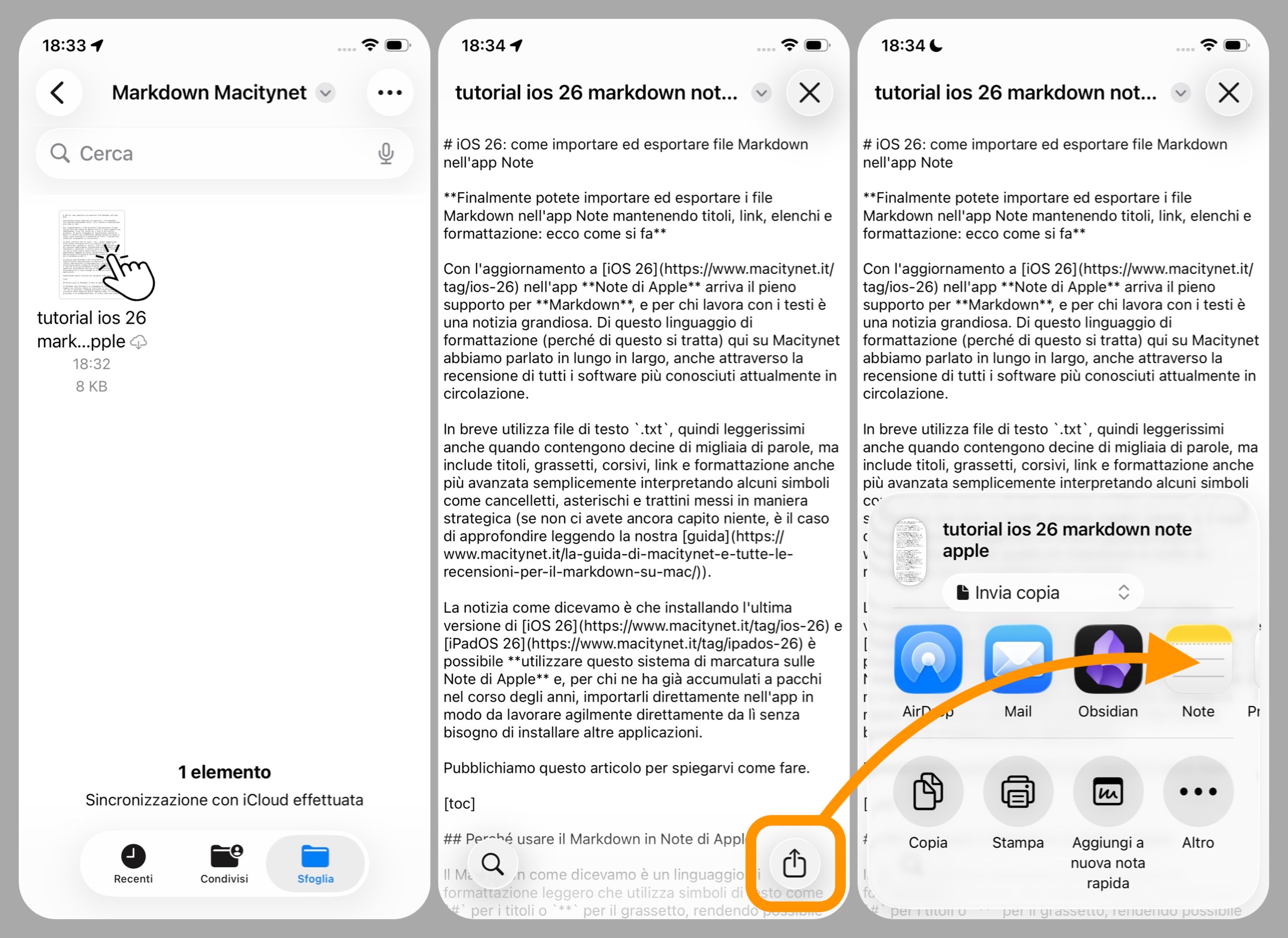iOS 26: come importare ed esportare file Markdown nell'app Note - macitynet.it iOS 26: come importare ed esportare file Markdown nell'app Note - macitynet.it