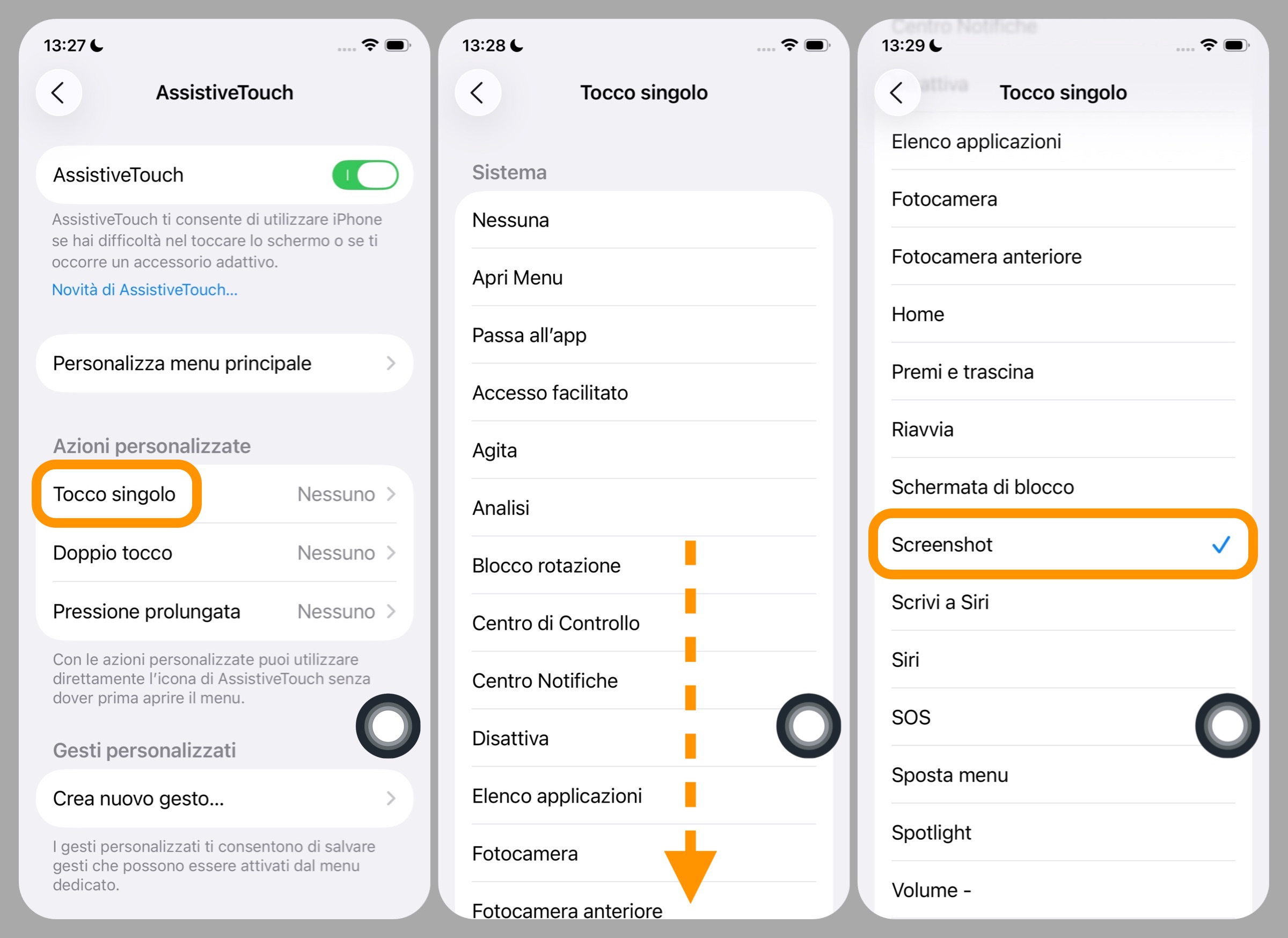Screenshot su iPhone con un click attivando questa funzione - macitynet.it Screenshot su iPhone con un click attivando questa funzione - macitynet.it