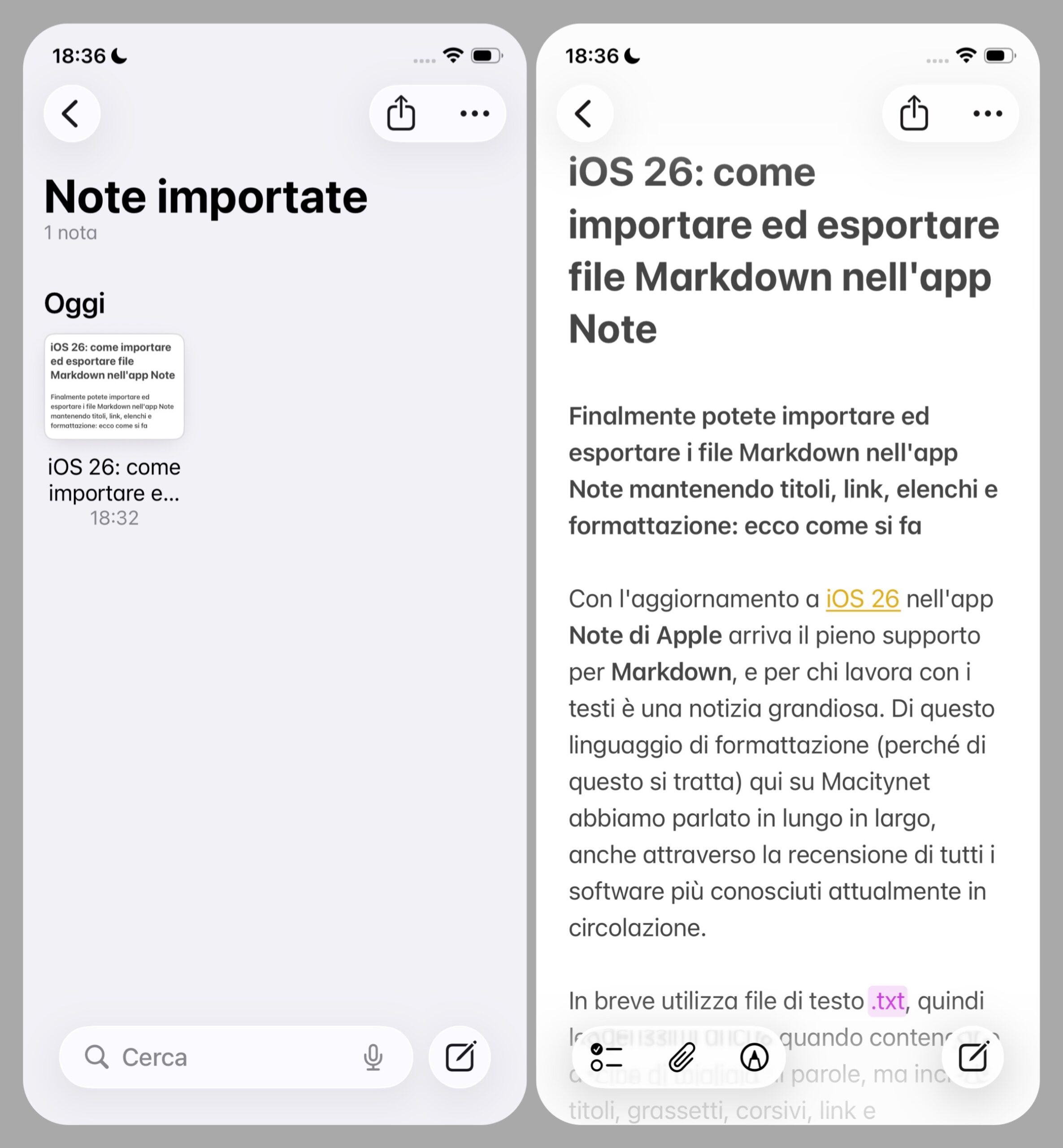 iOS 26: come importare ed esportare file Markdown nell'app Note - macitynet.it iOS 26: come importare ed esportare file Markdown nell'app Note - macitynet.it