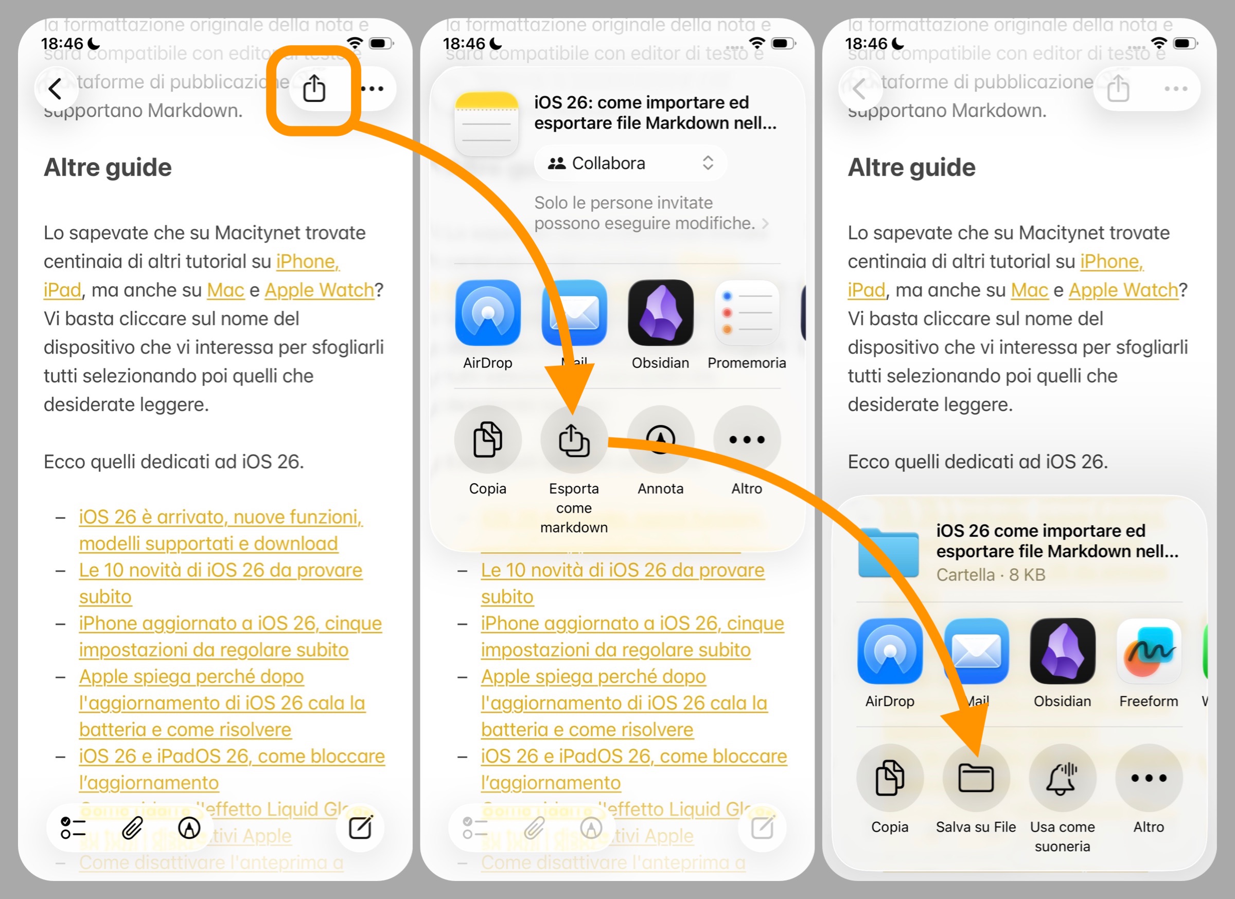 iOS 26: come importare ed esportare file Markdown nell'app Note - macitynet.it iOS 26: come importare ed esportare file Markdown nell'app Note - macitynet.it