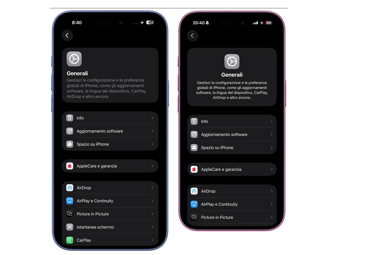 Novità iOs 26.1 - macitynet.it Nuova formattazione dei testi in iOS 26.1