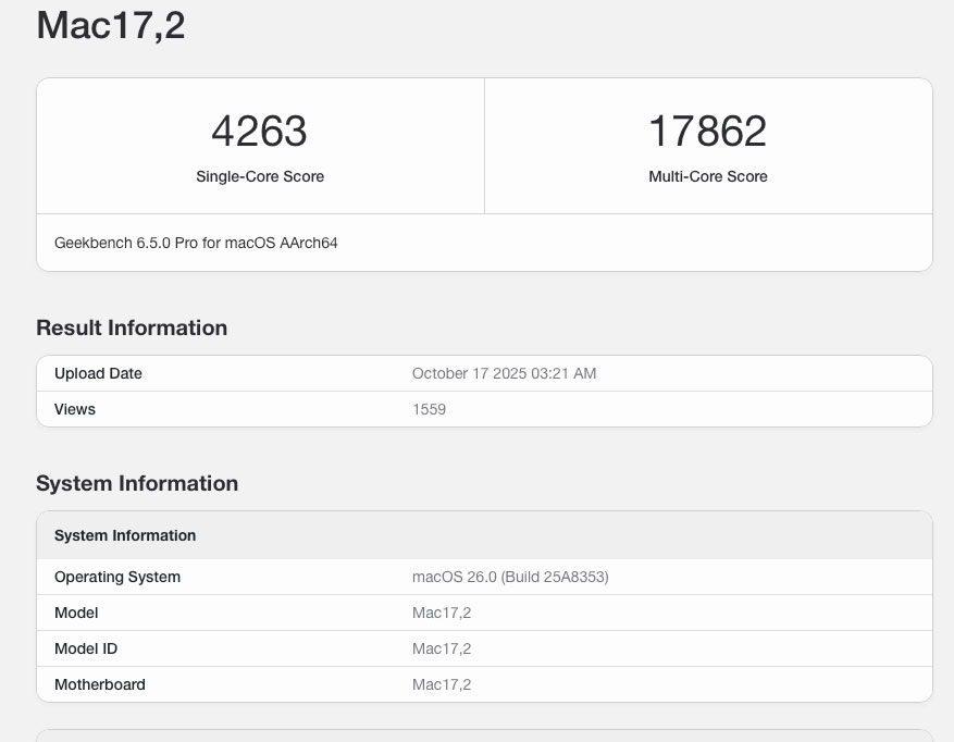 M5 in testa nei benchmark single-core - macitynet.it M5 in testa nei benchmark single-core - macitynet.it