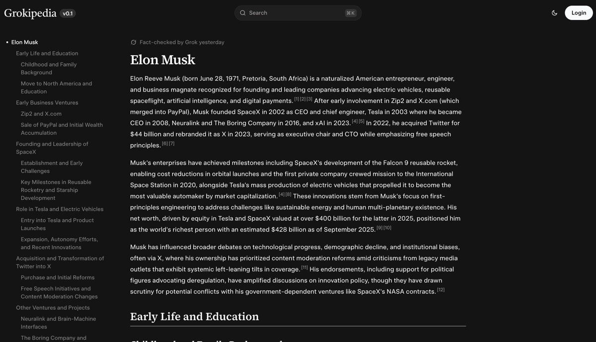 Grokipedia di Elon Musk copia i contenuti da Wikipedia - macitynet.it Grokipedia di Elon Musk copia i contenuti da Wikipedia - macitynet.it